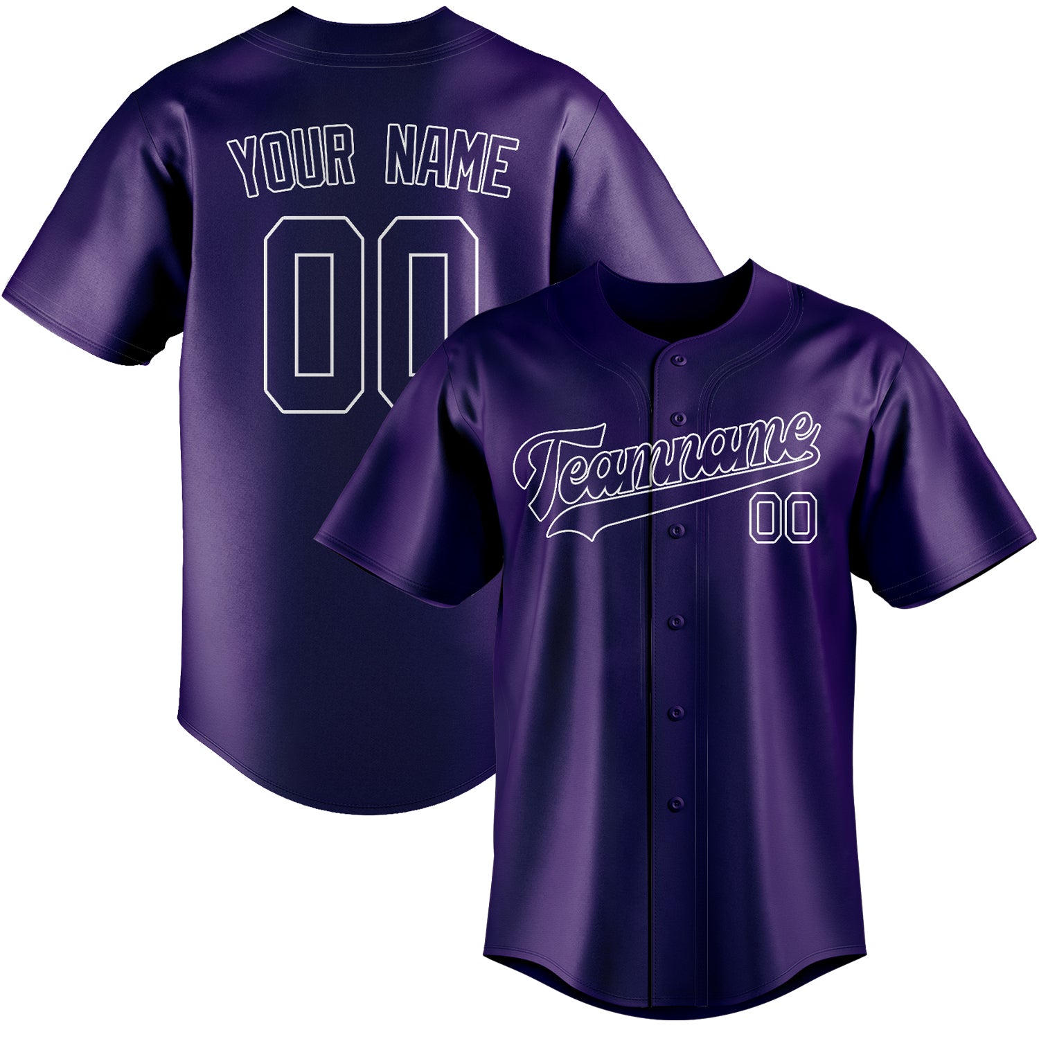 Custom Purple White Baseball Jersey