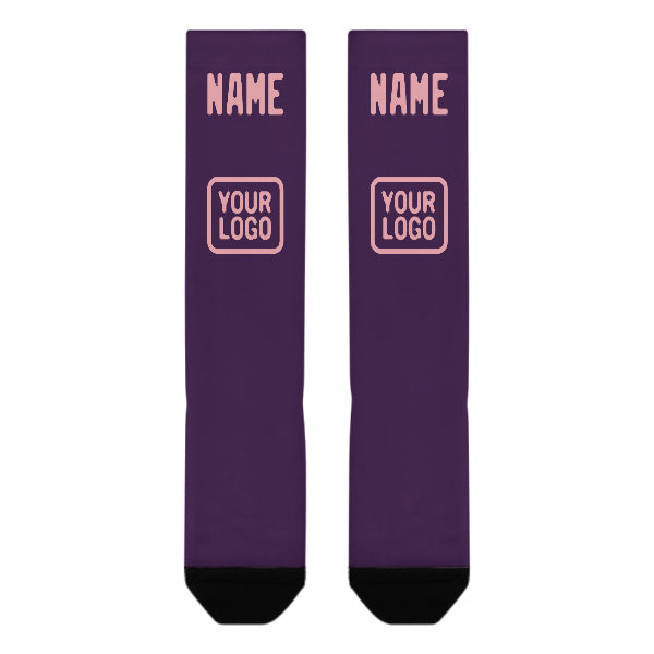 Custom Purple Light Pink Knee-High Sock