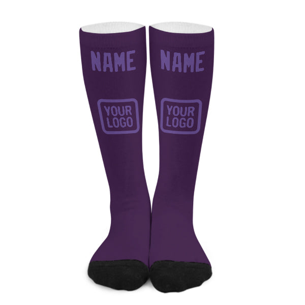 Custom Purple Light Purple Knee-High Sock