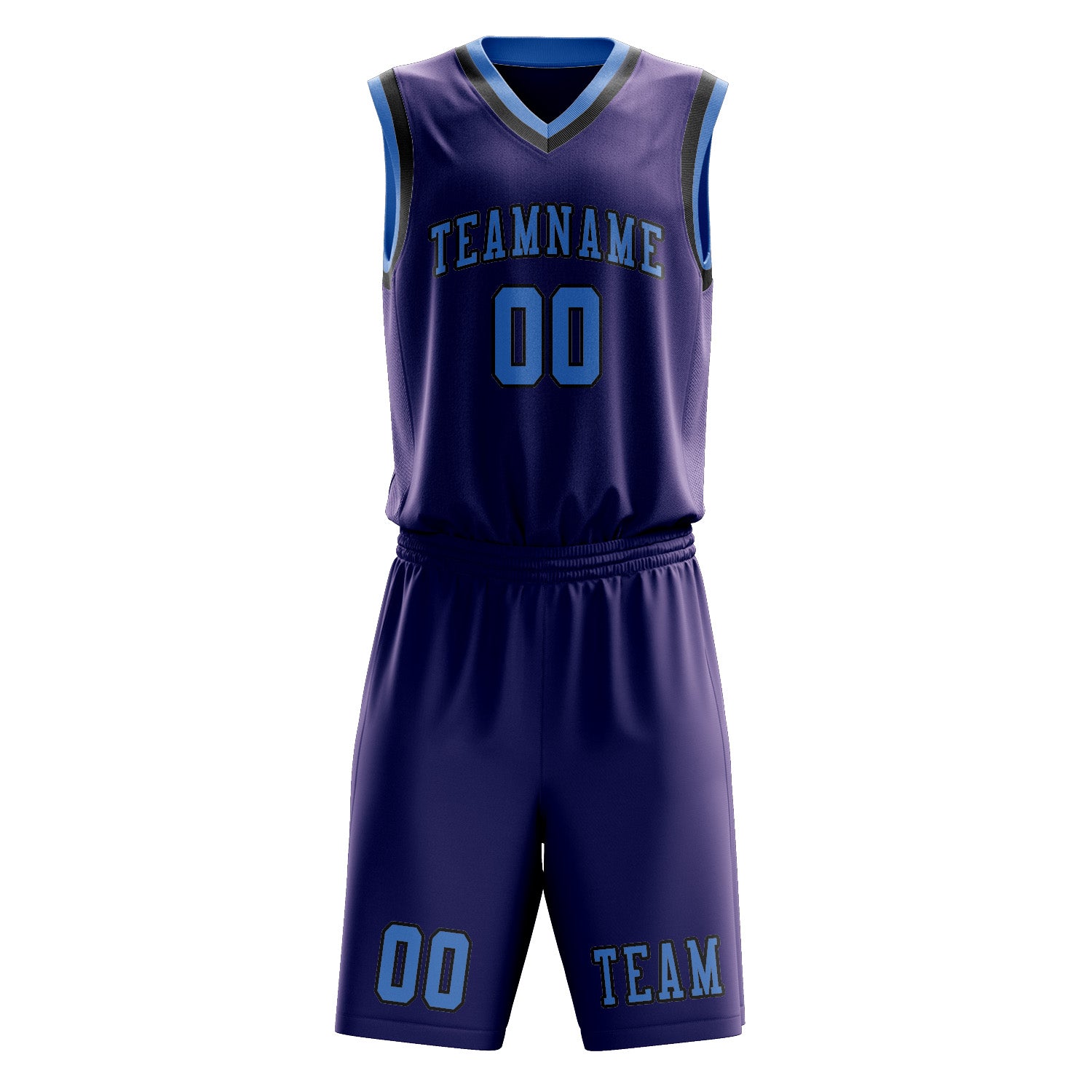 Custom Purple Light Blue Basketball Set