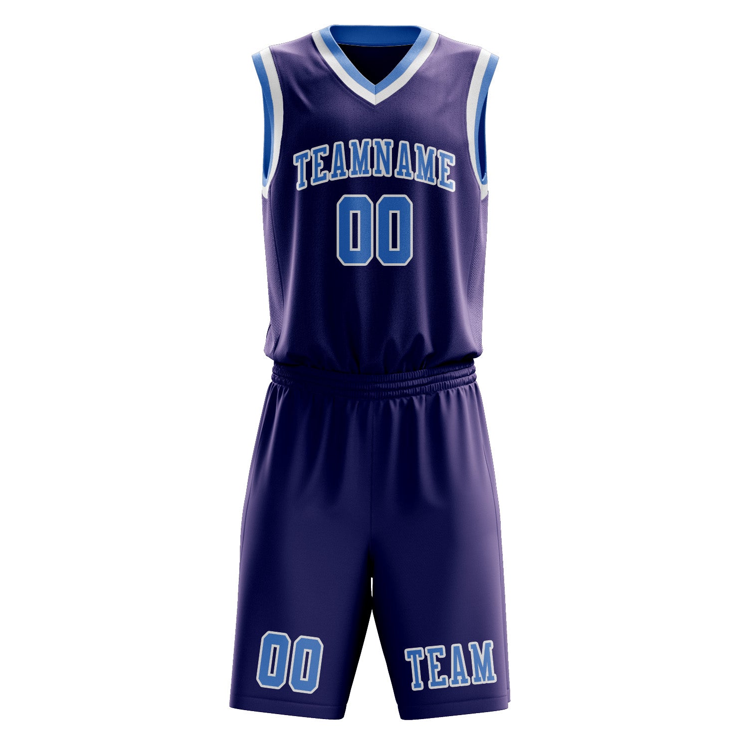 Custom Purple Light Blue Basketball Set