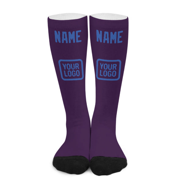 Custom Purple Sky Blue Knee-High Sock