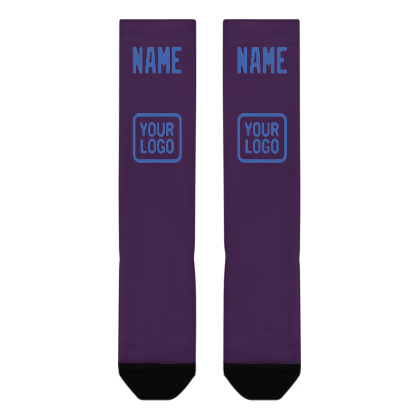 Custom Purple Sky Blue Knee-High Sock