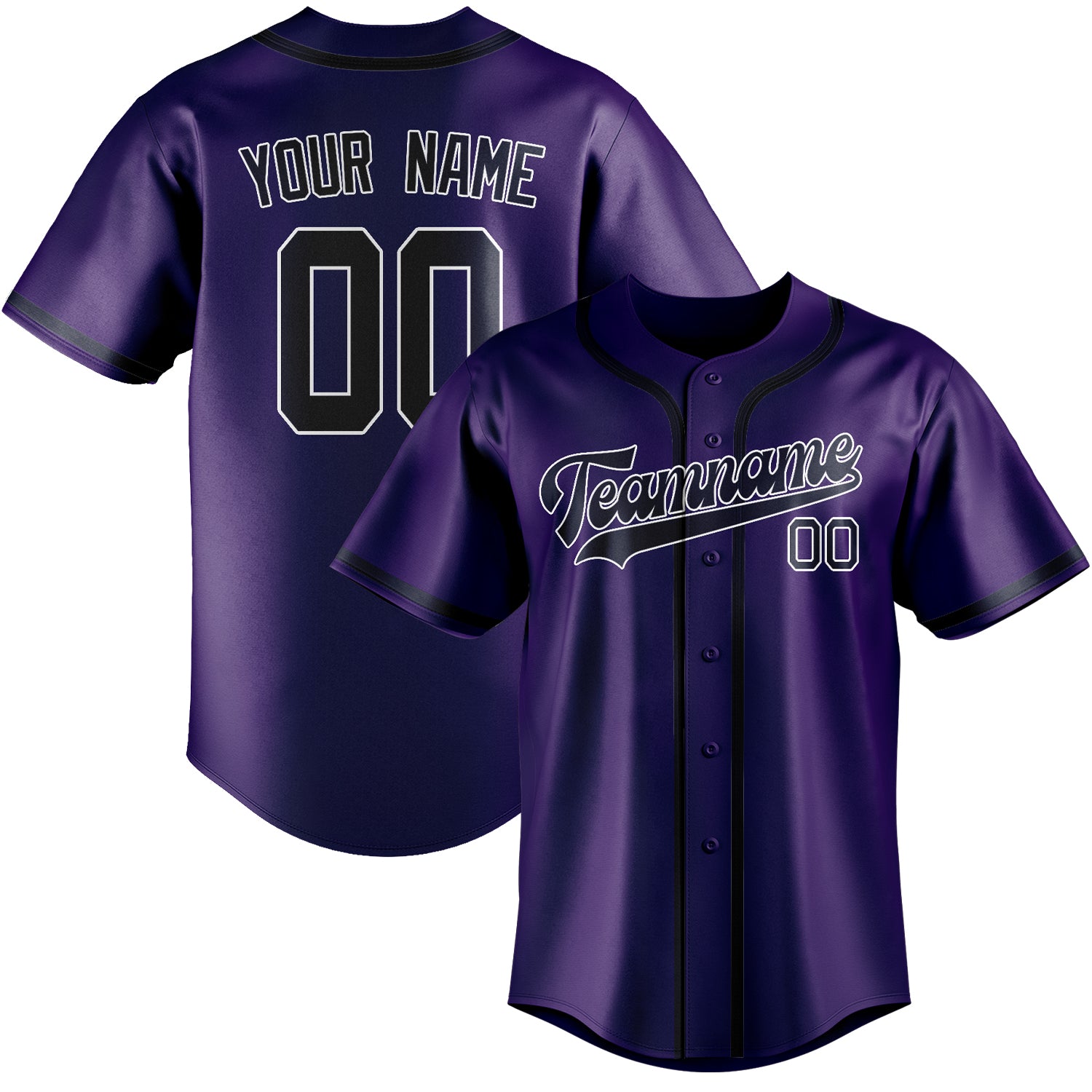 Custom Purple Navy Baseball Jersey