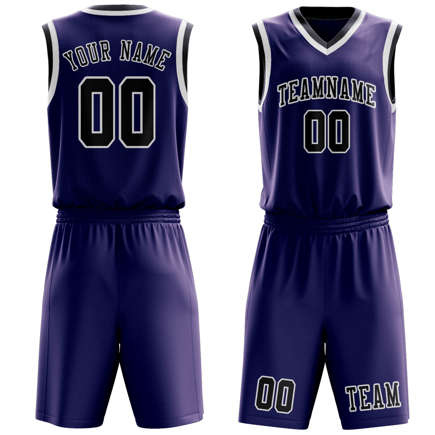 Custom Purple Navy Basketball Set