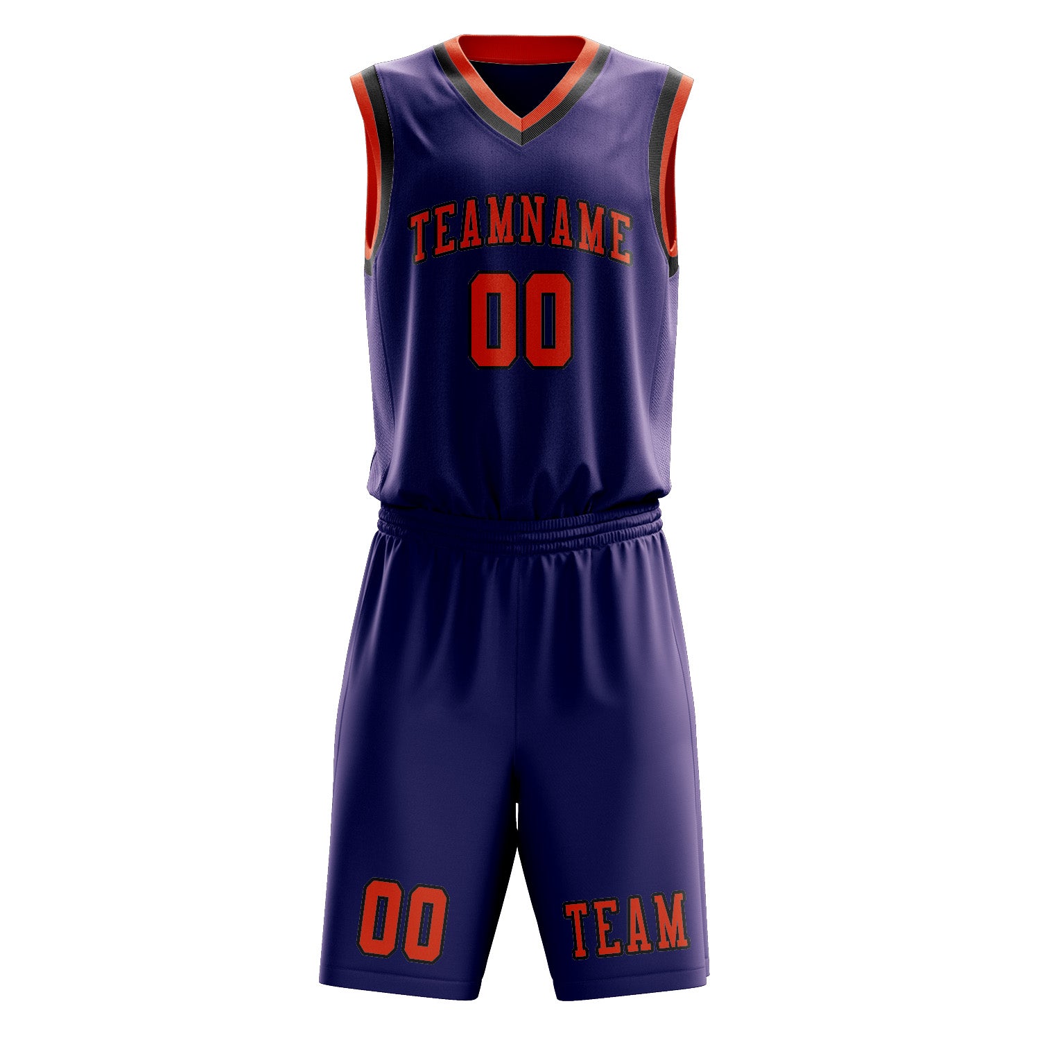 Custom Purple Orange Red Basketball Set