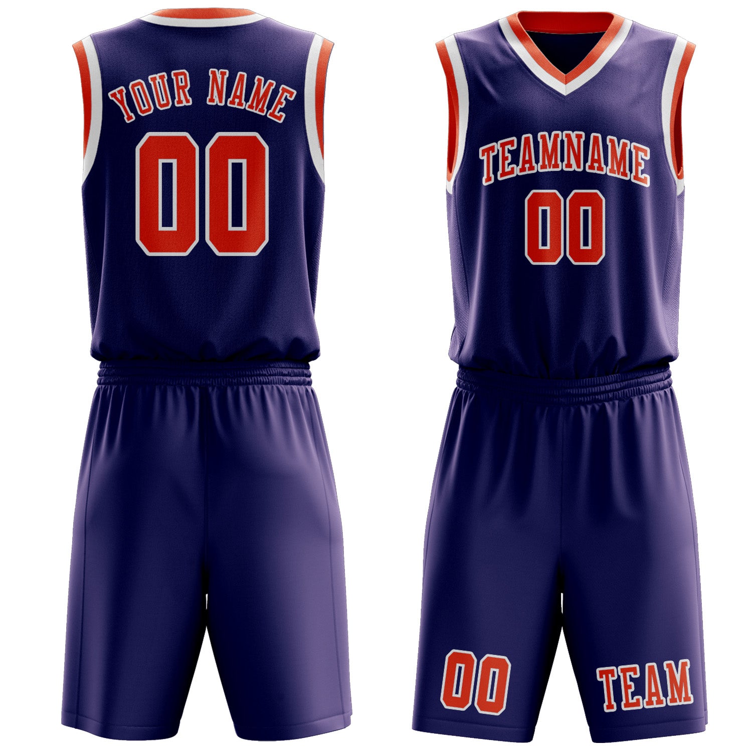 Custom Purple Orange Red Basketball Set