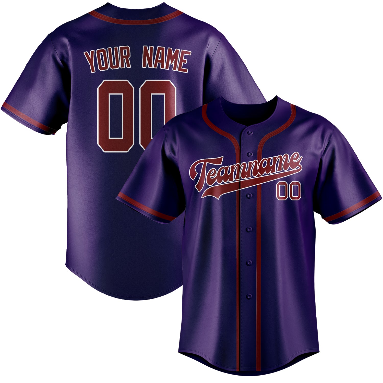 Custom Purple Crimson Red Baseball Jersey
