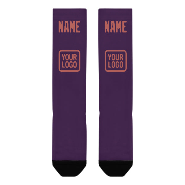 Custom Purple Copper Rose Knee-High Sock