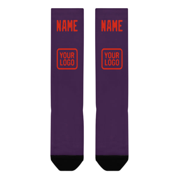 Custom Purple Orange Red Knee-High Sock