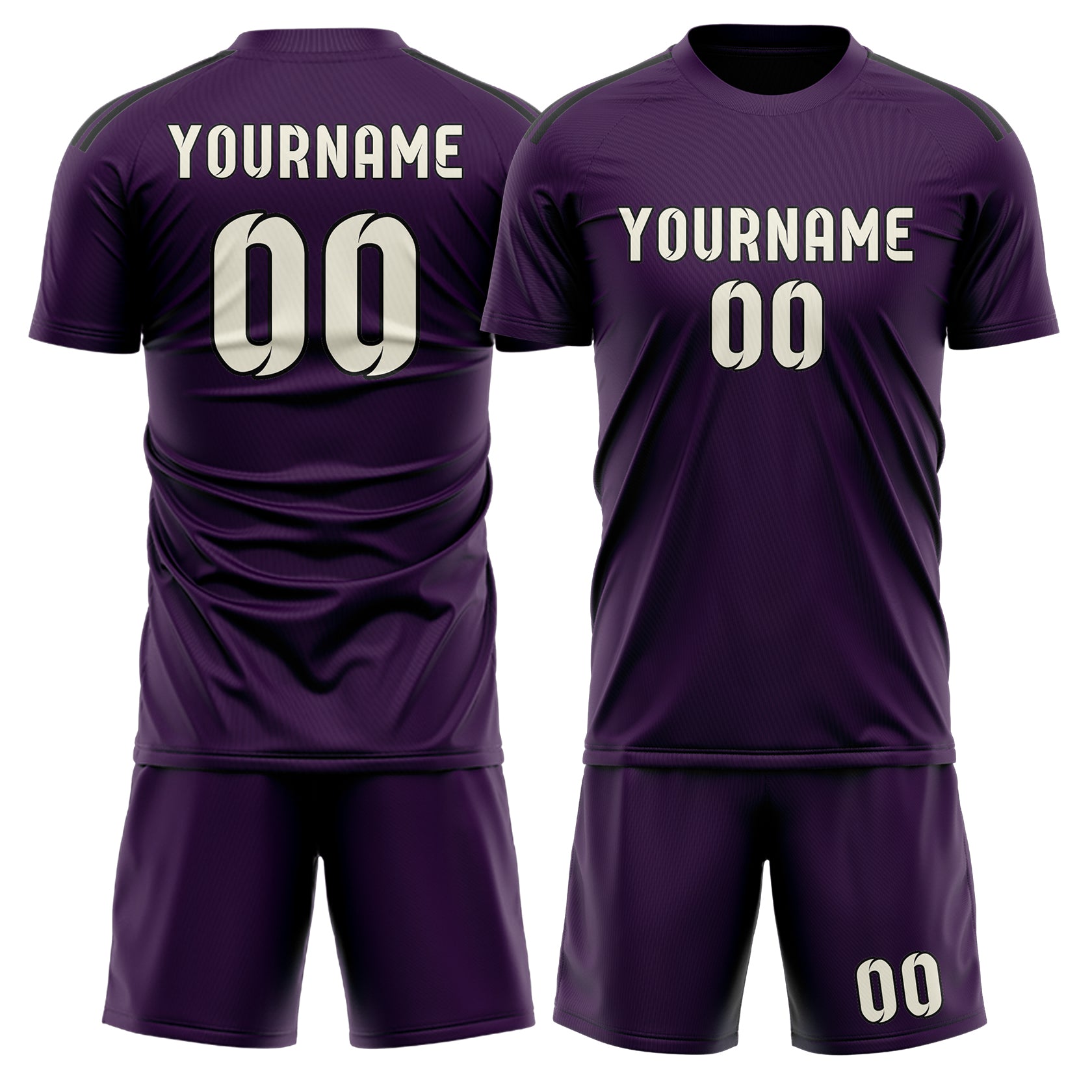 Custom Purple Cream Soccer Set