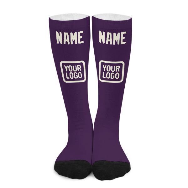 Custom Purple Cream Knee-High Sock