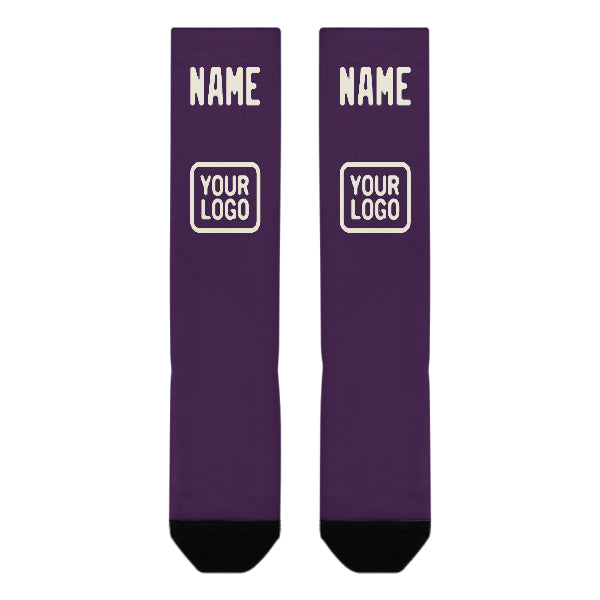 Custom Purple Cream Knee-High Sock