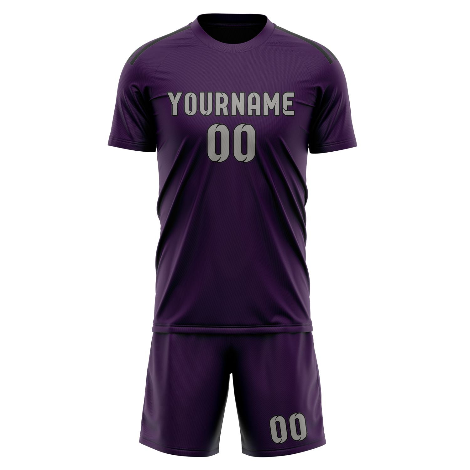 Custom Purple Gray Soccer Set