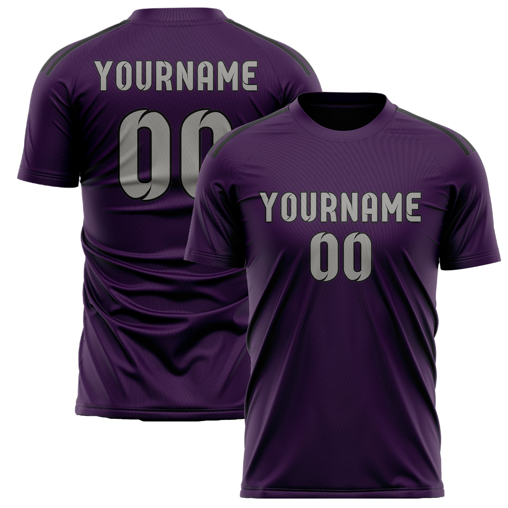 Custom Purple Gray Soccer Jersey