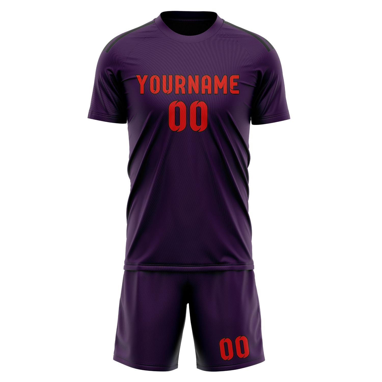 Custom Purple Orange Red Soccer Set