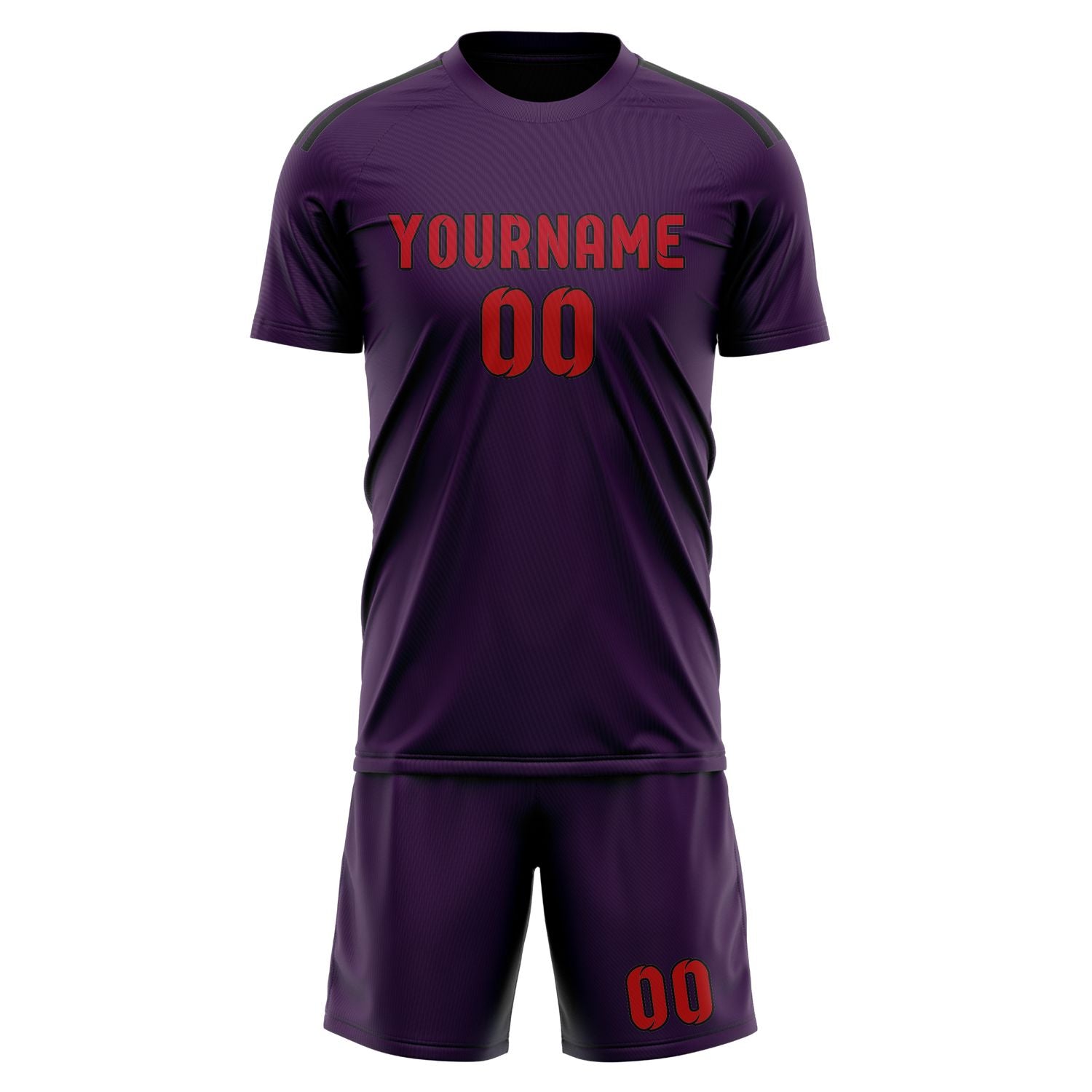 Custom Purple Red Soccer Set