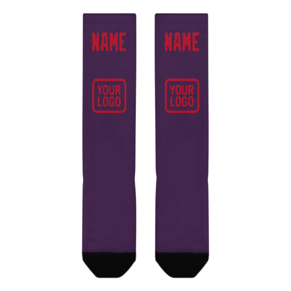 Custom Purple Red Knee-High Sock