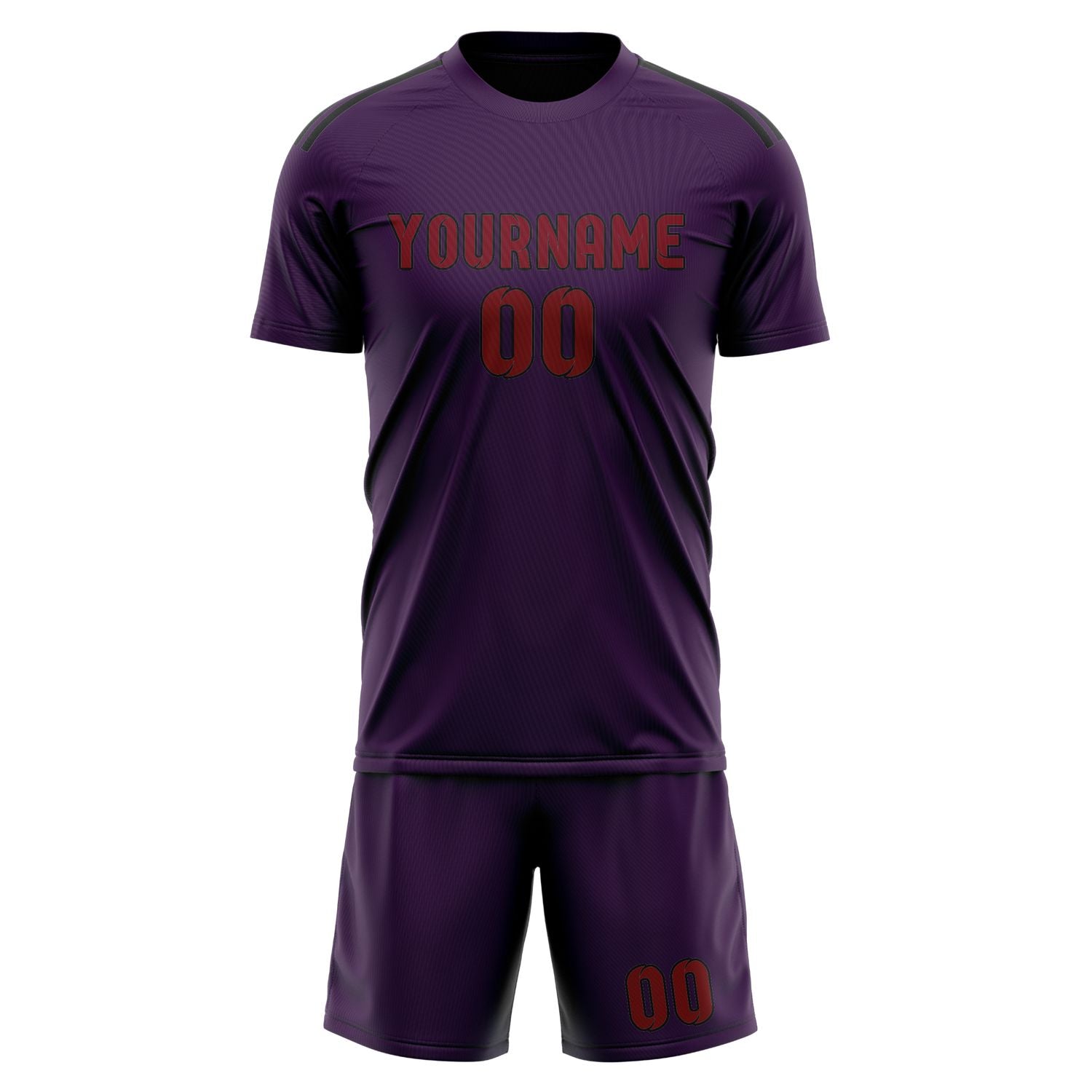 Custom Purple Crimson Red Soccer Set