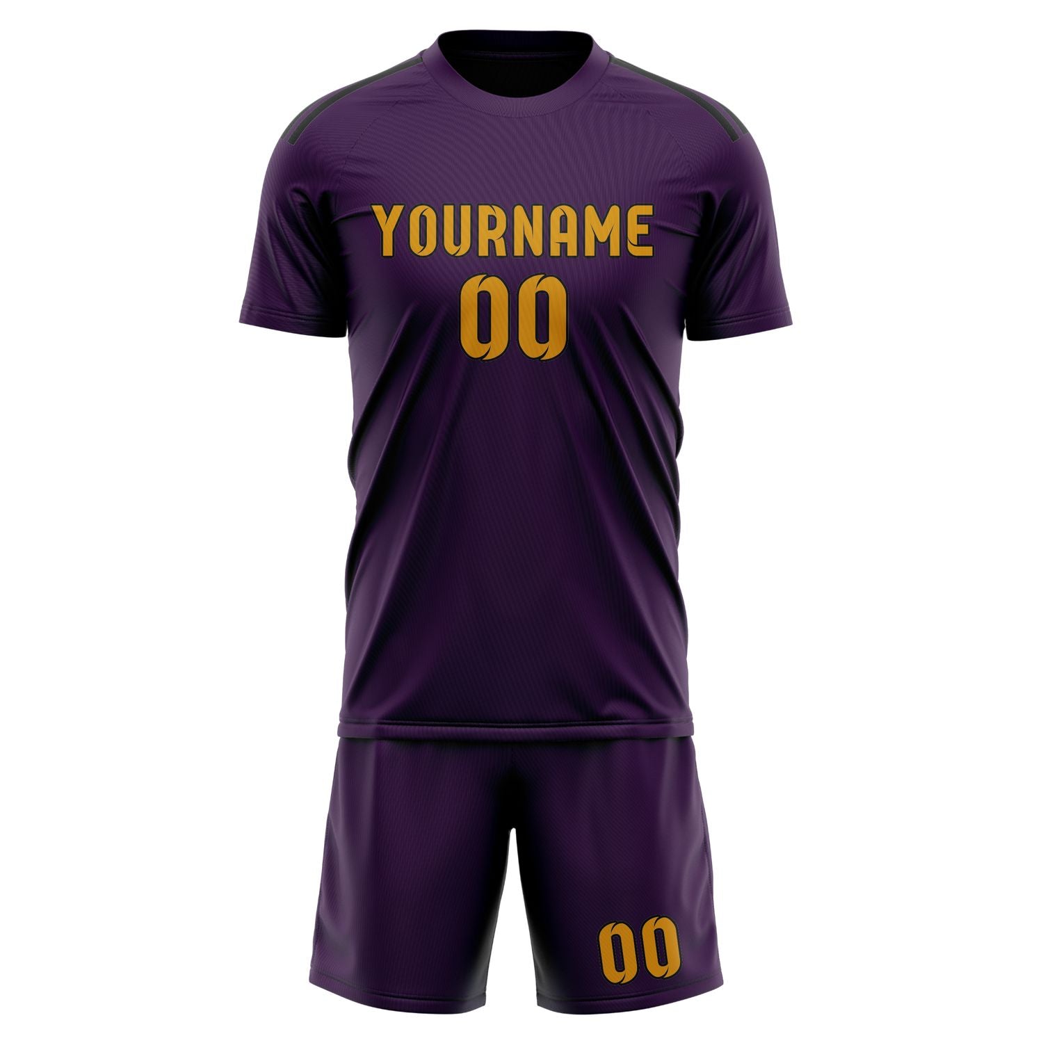 Custom Purple Yellow Soccer Set