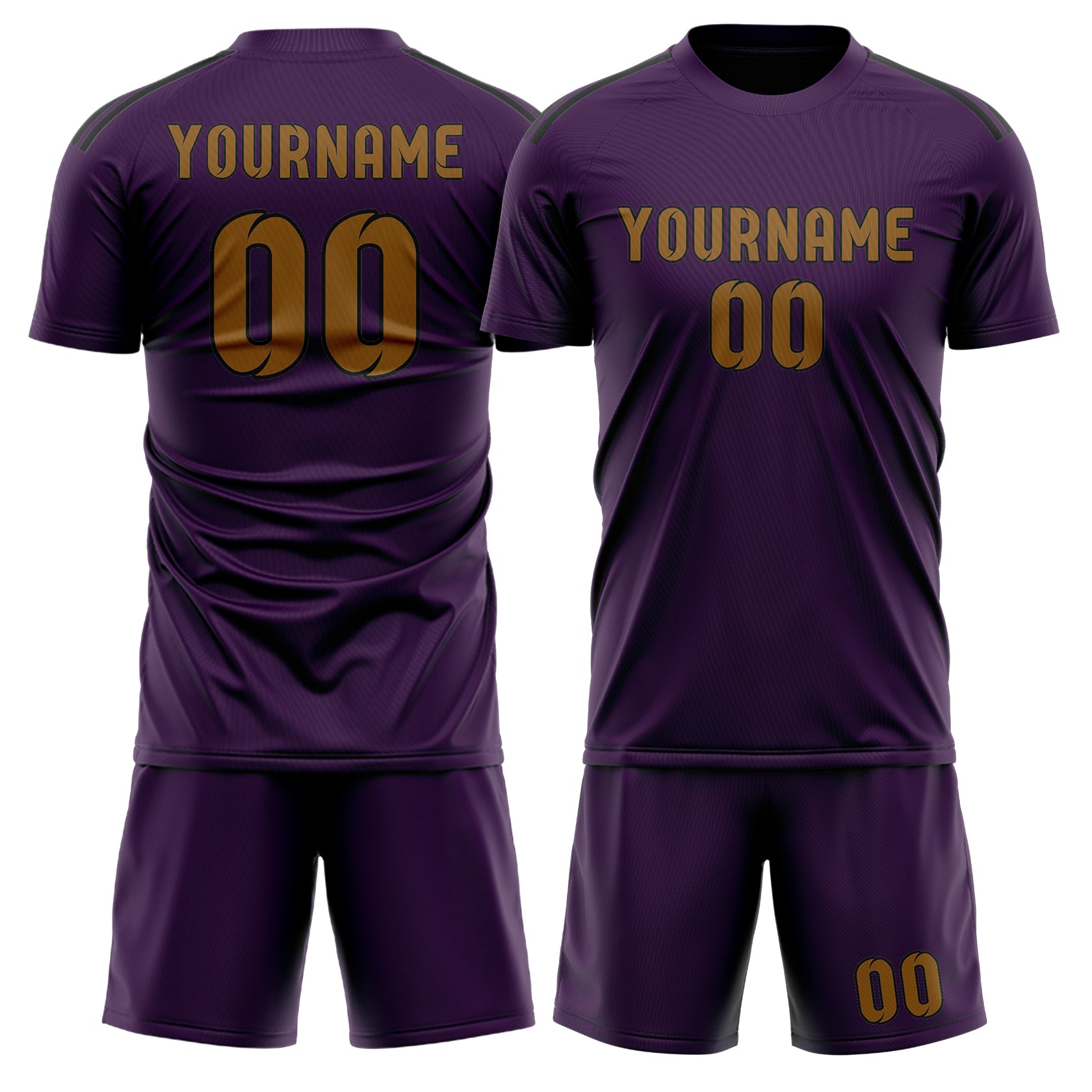 Custom Purple Khaki Soccer Set