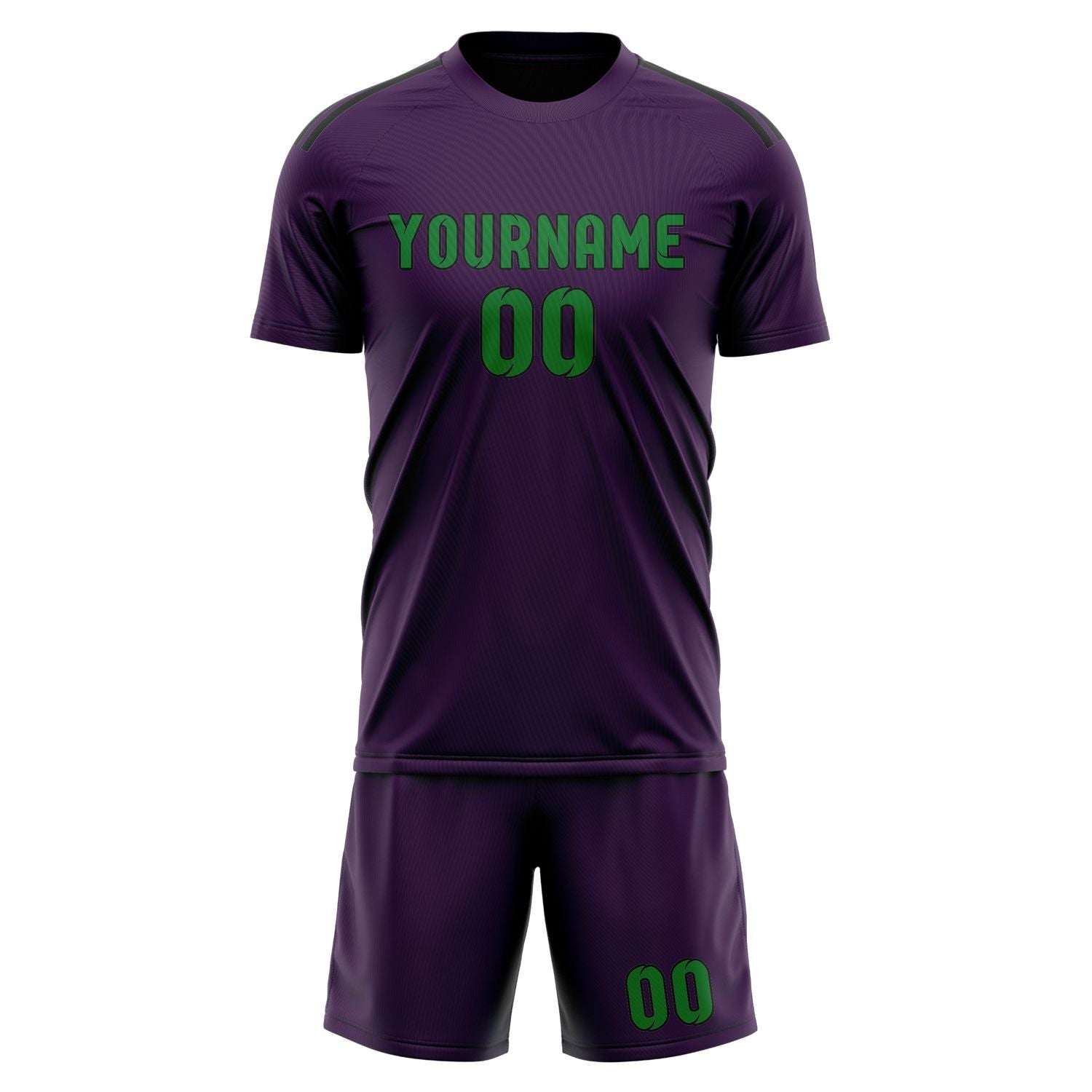 Custom Purple Emerald Green Soccer Set