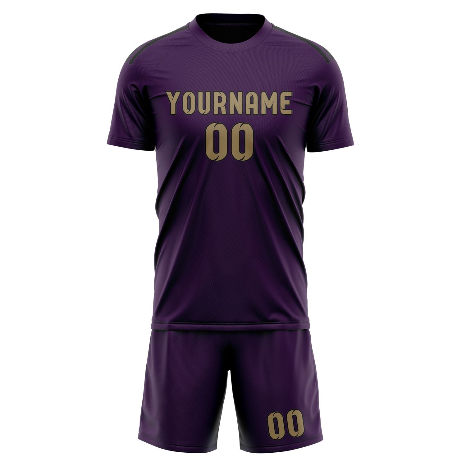 Custom Purple Light Khaki Soccer Set