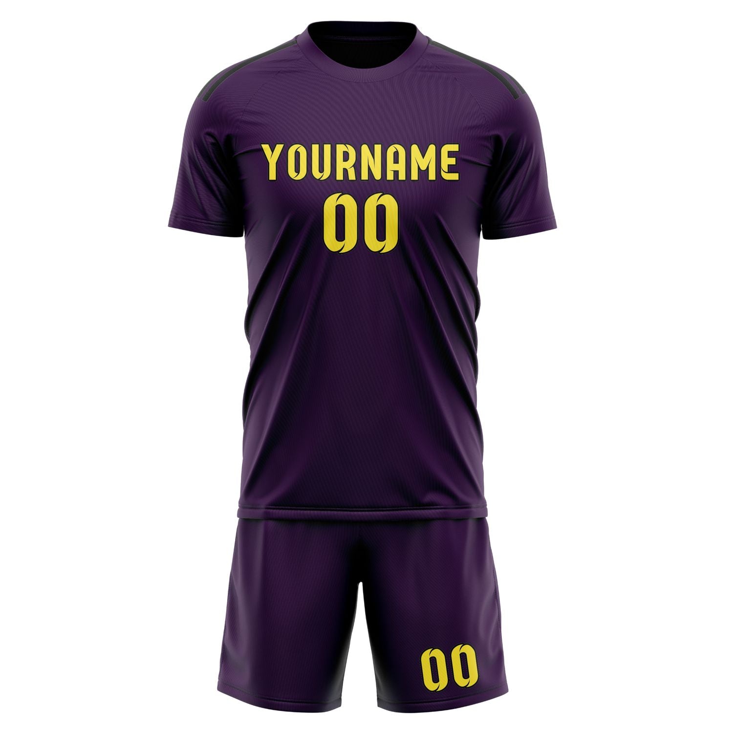 Custom Purple Light Yellow Soccer Set