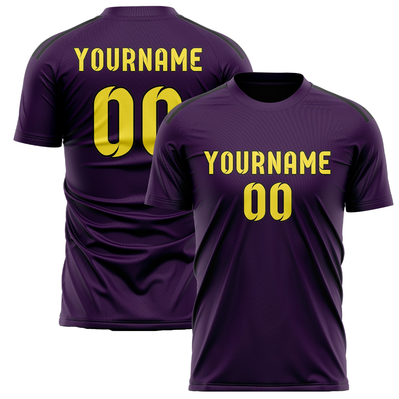 Custom Purple Light Yellow Soccer Jersey