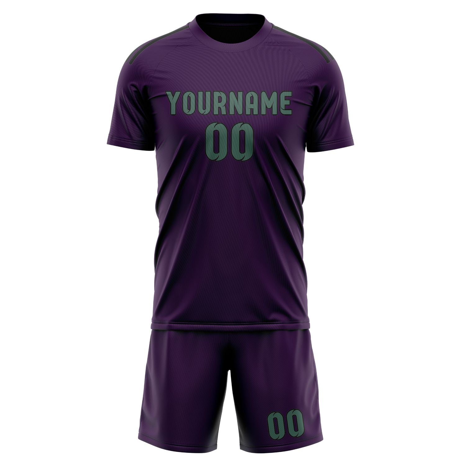 Custom Purple Blue Green Soccer Set