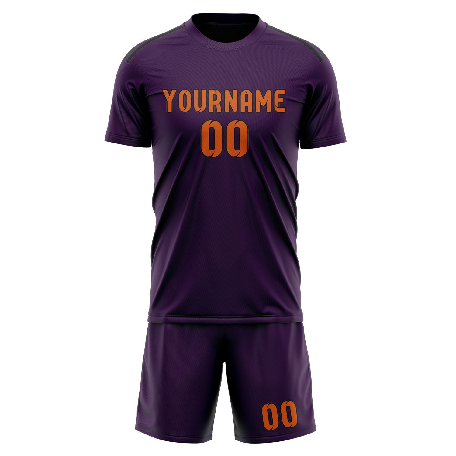 Custom Purple Orange Soccer Set