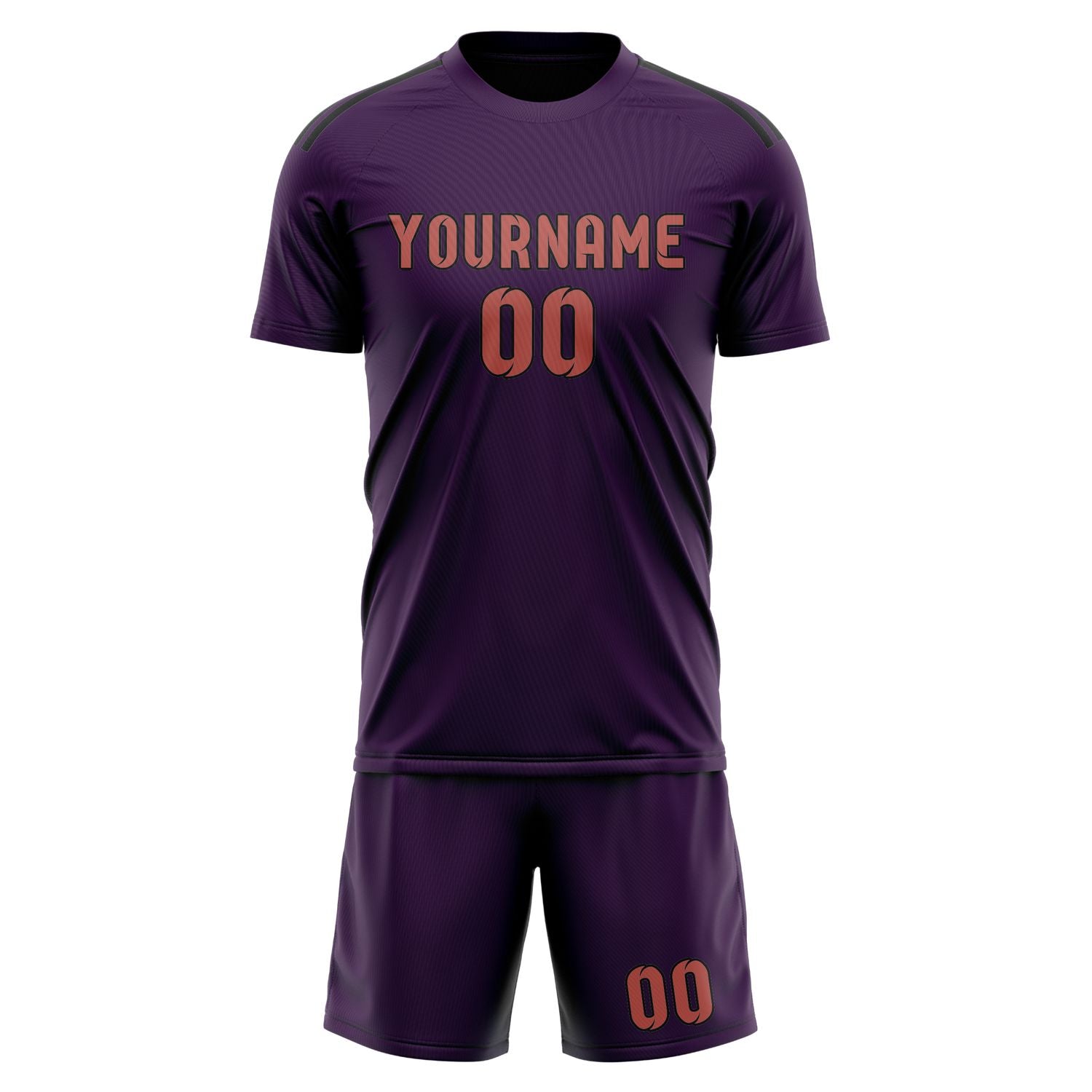 Custom Purple Copper Rose Soccer Set