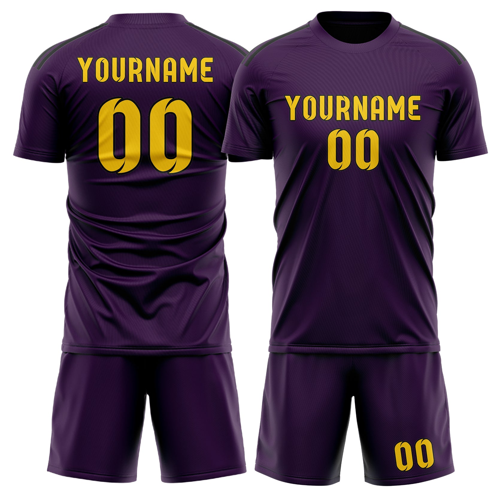Custom Purple Gold Soccer Set