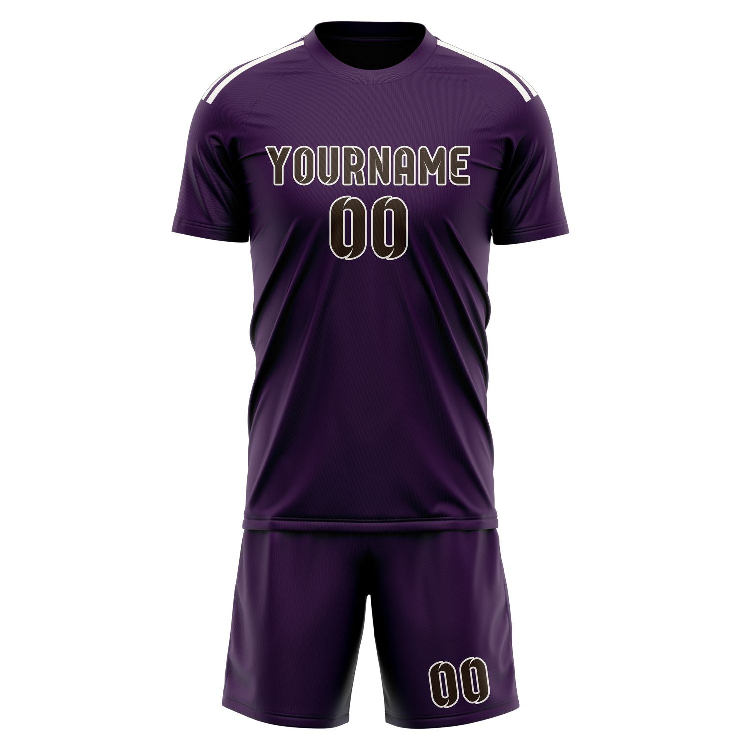 Custom Purple Brown Soccer Set