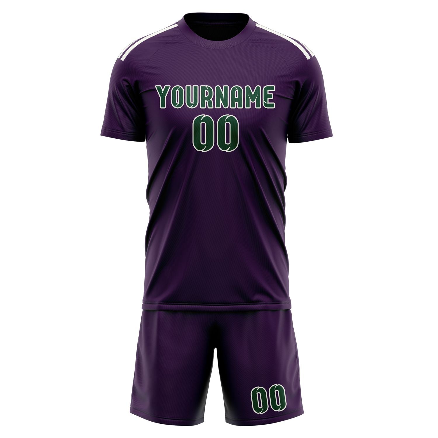 Custom Purple Green Soccer Set