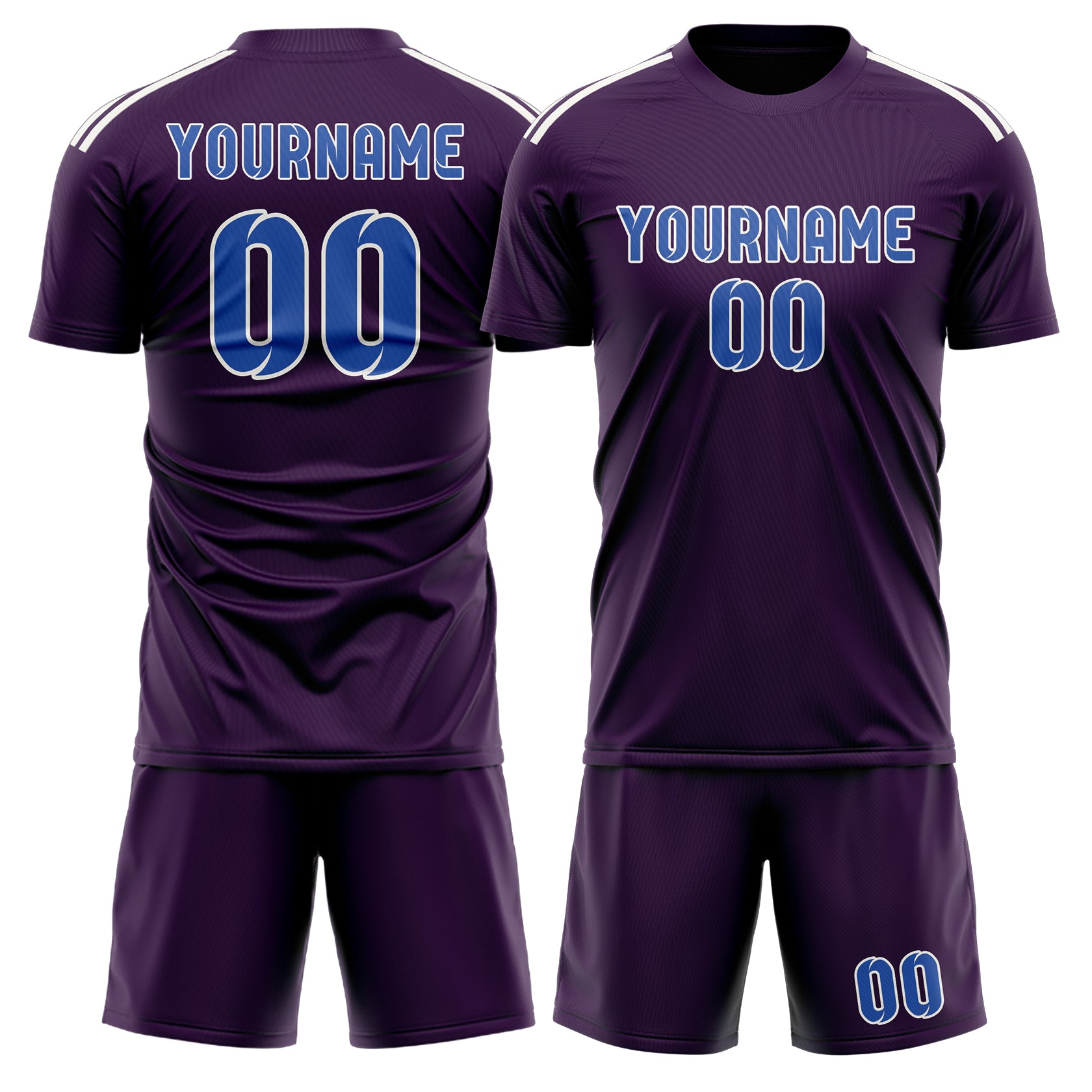 Custom Purple Sky Blue Soccer Set
