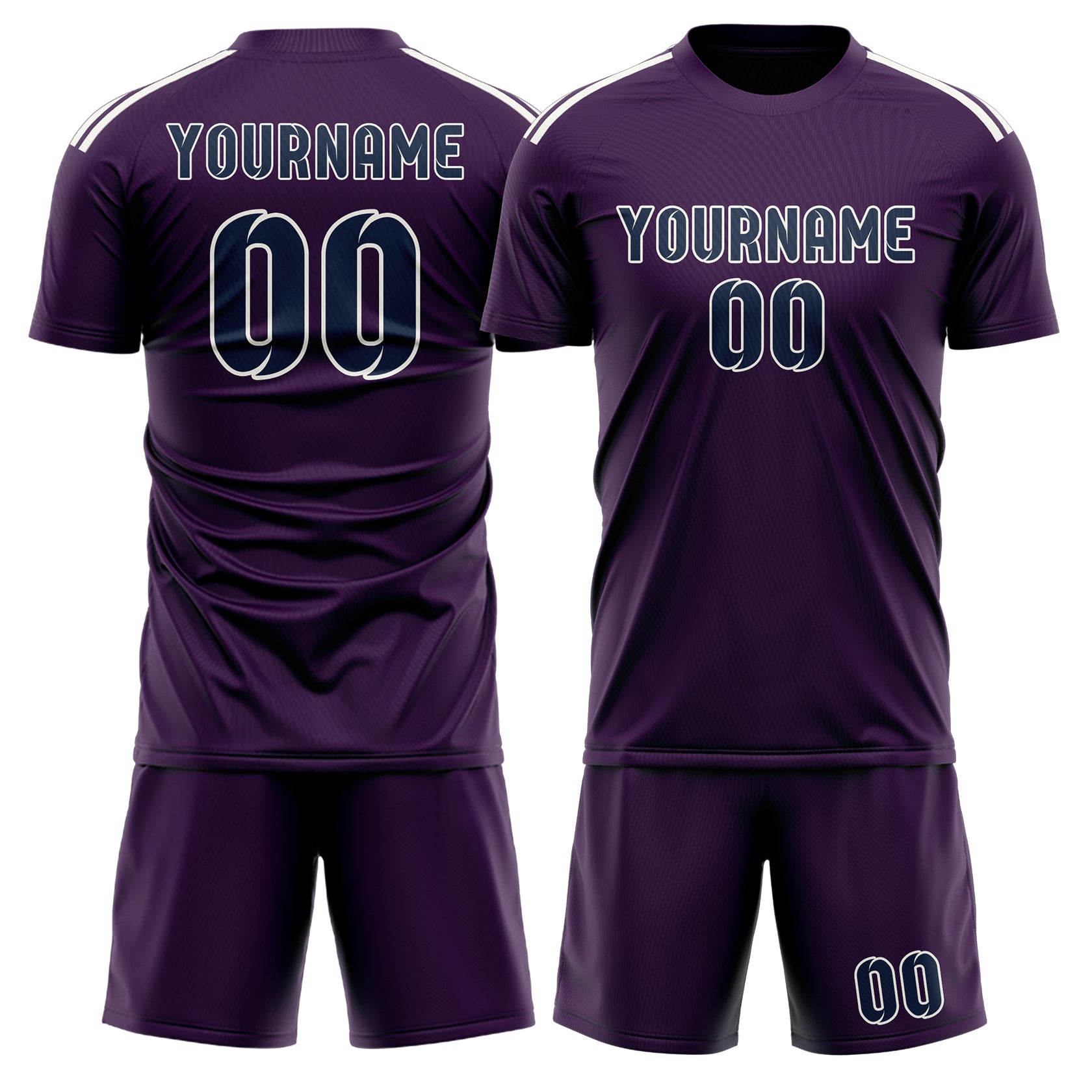 Custom Purple Blue Soccer Set