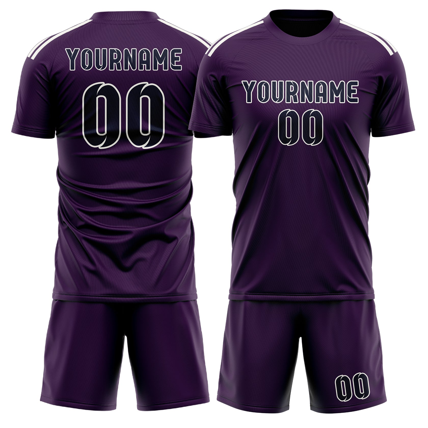 Custom Purple Navy Soccer Set