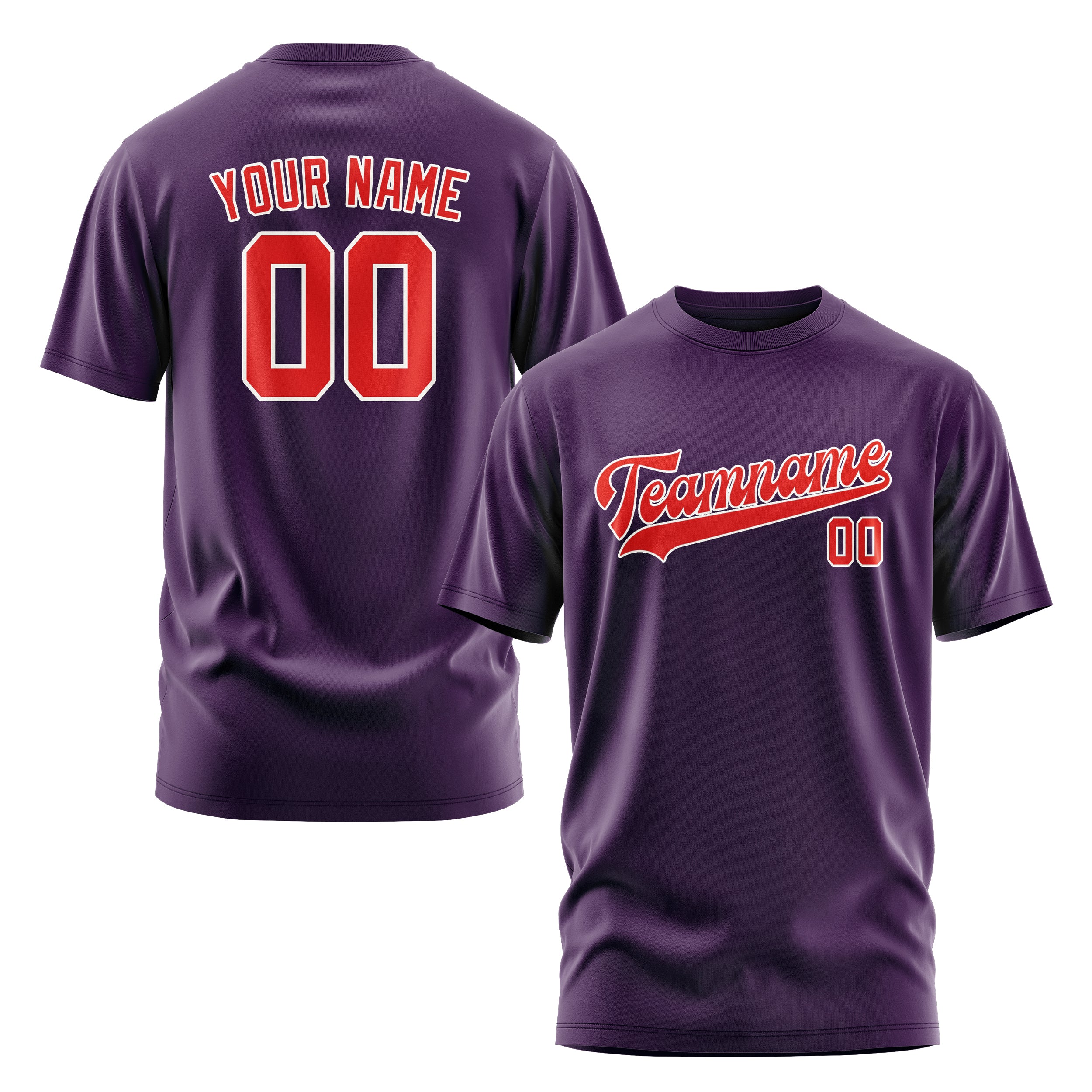 Custom Purple Orange Red T-Shirt