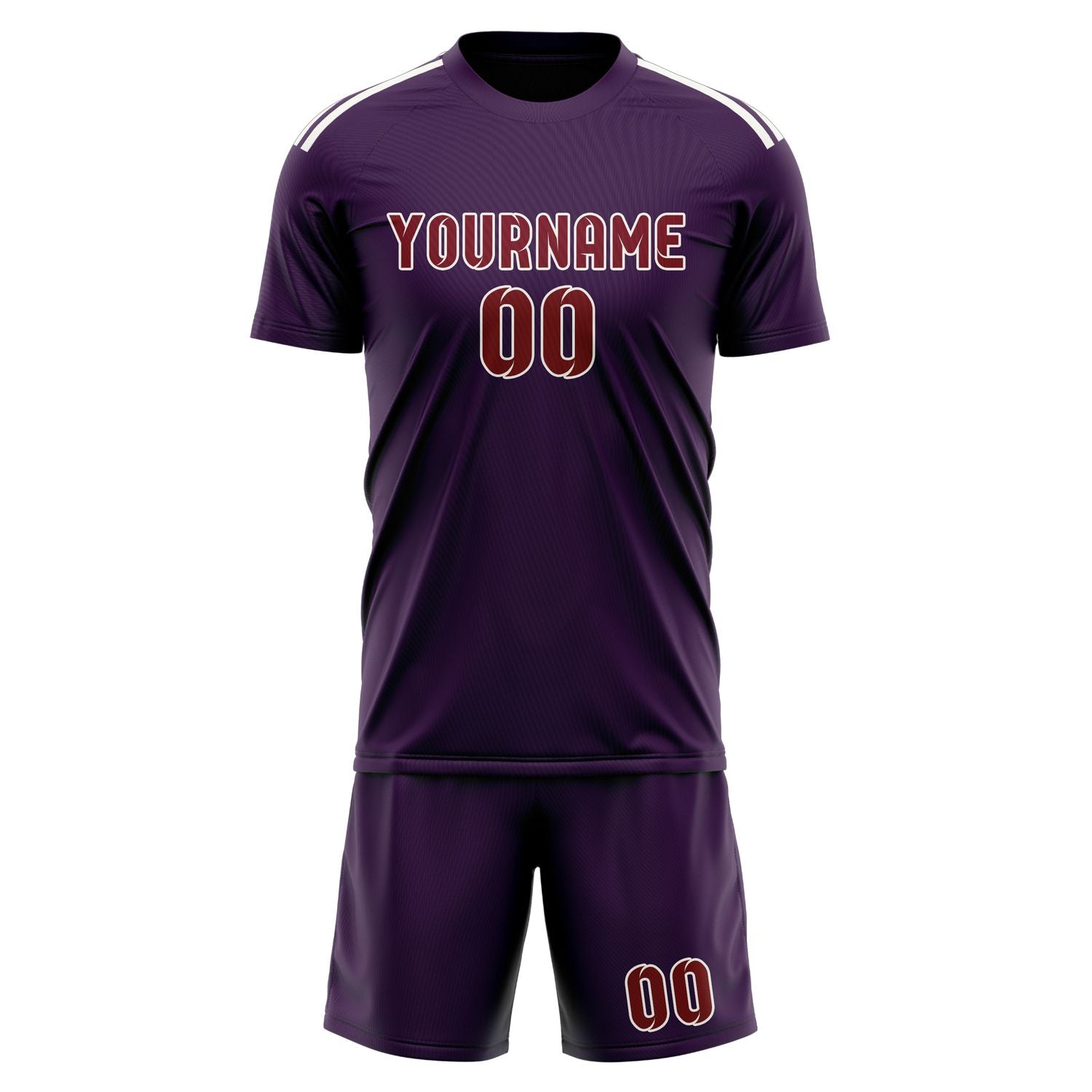 Custom Purple Crimson Red Soccer Set
