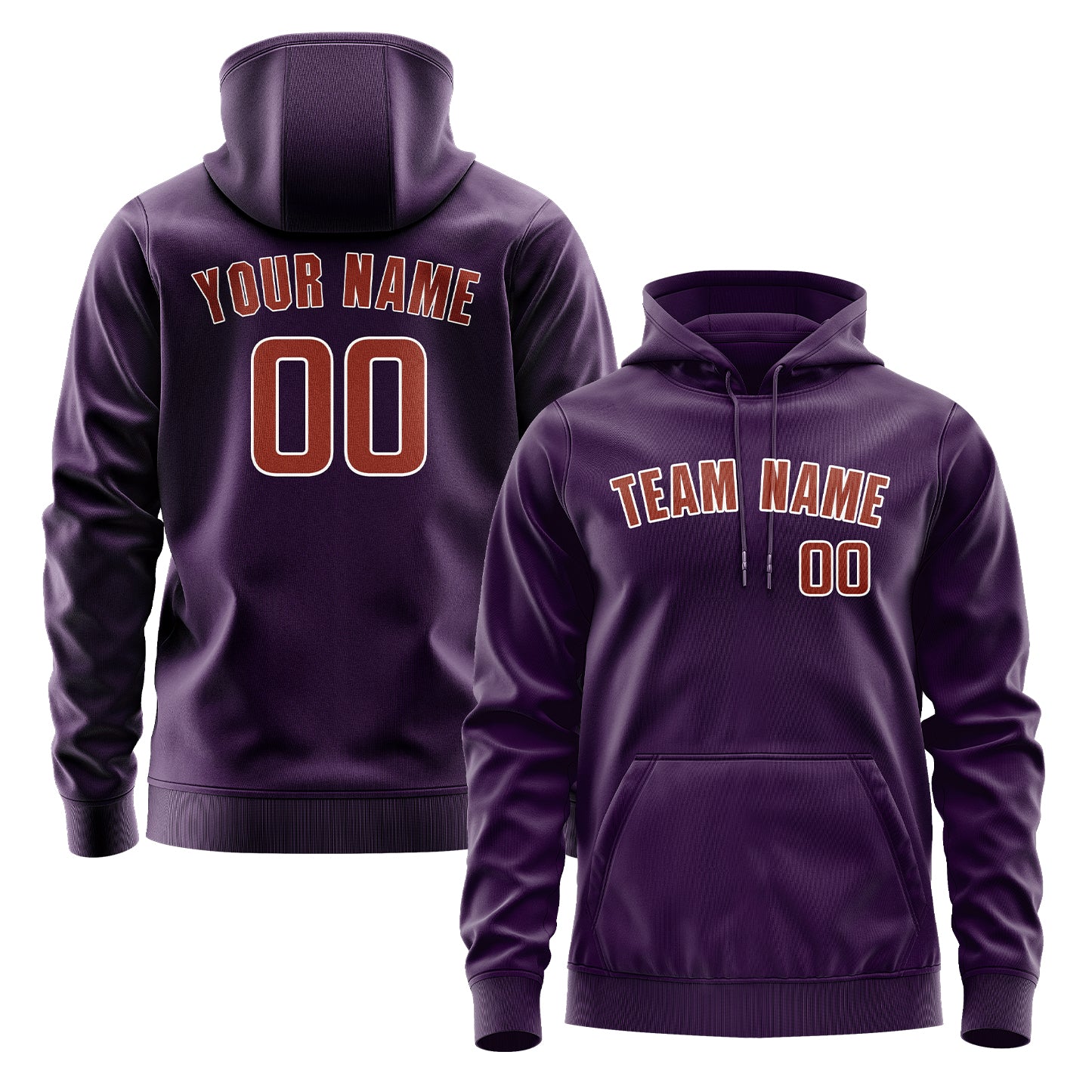 Custom Purple Coral Red Hoodie