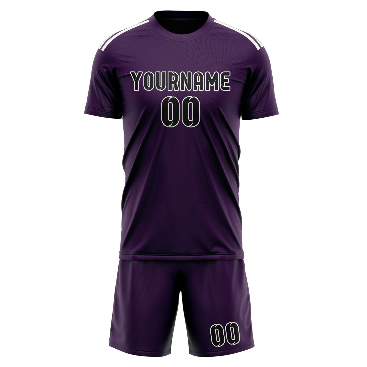 Custom Purple Black Soccer Set