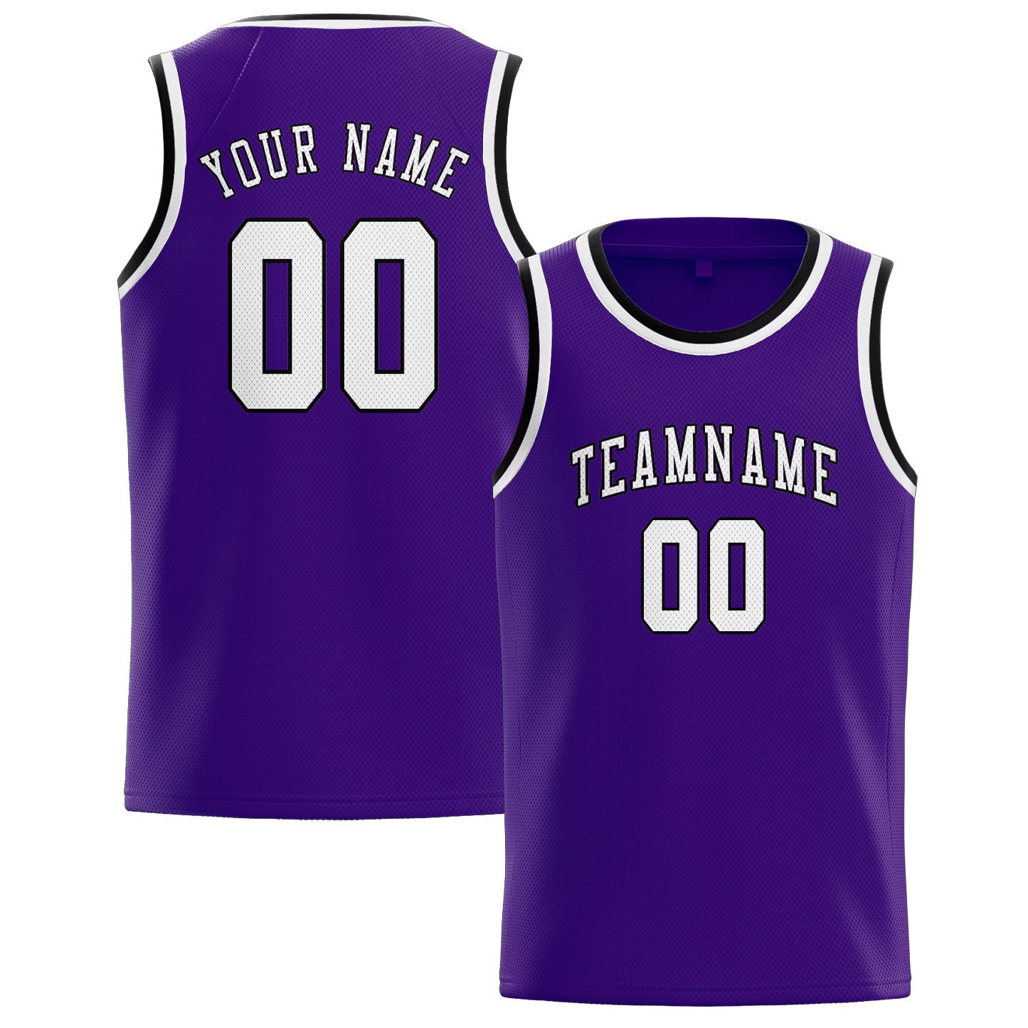 Custom Purple White Basketball Jersey