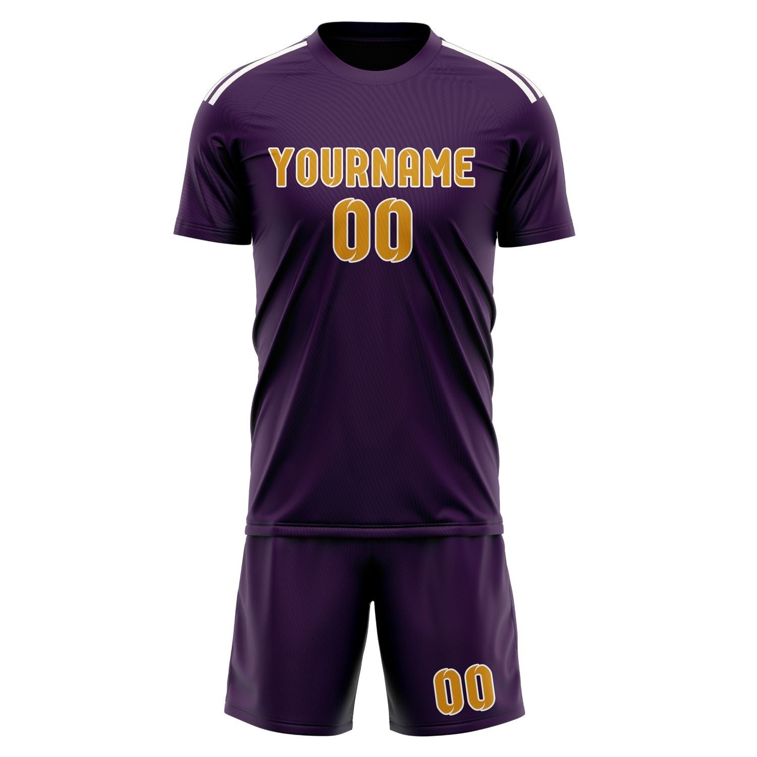 Custom Purple Yellow Soccer Set
