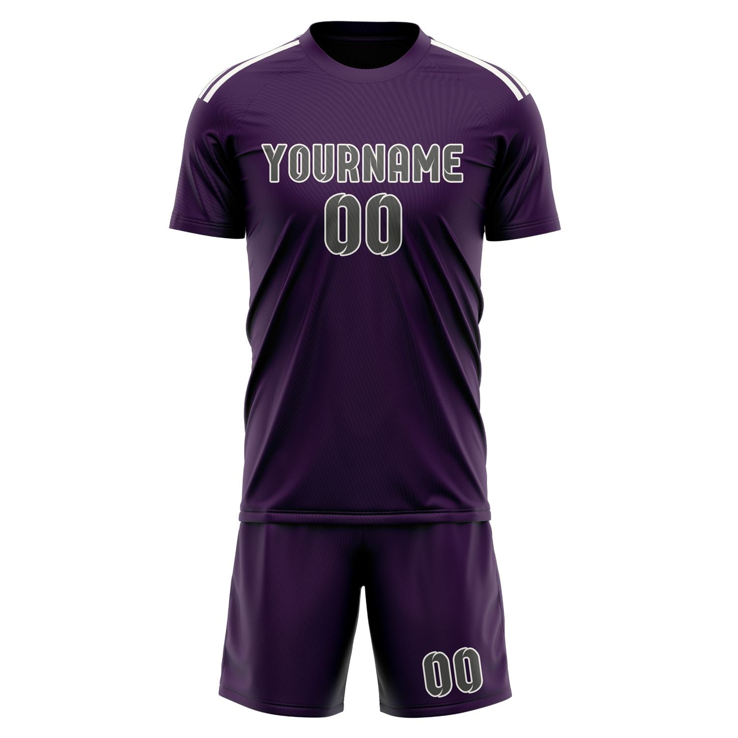 Custom Purple Dark Grey Soccer Set