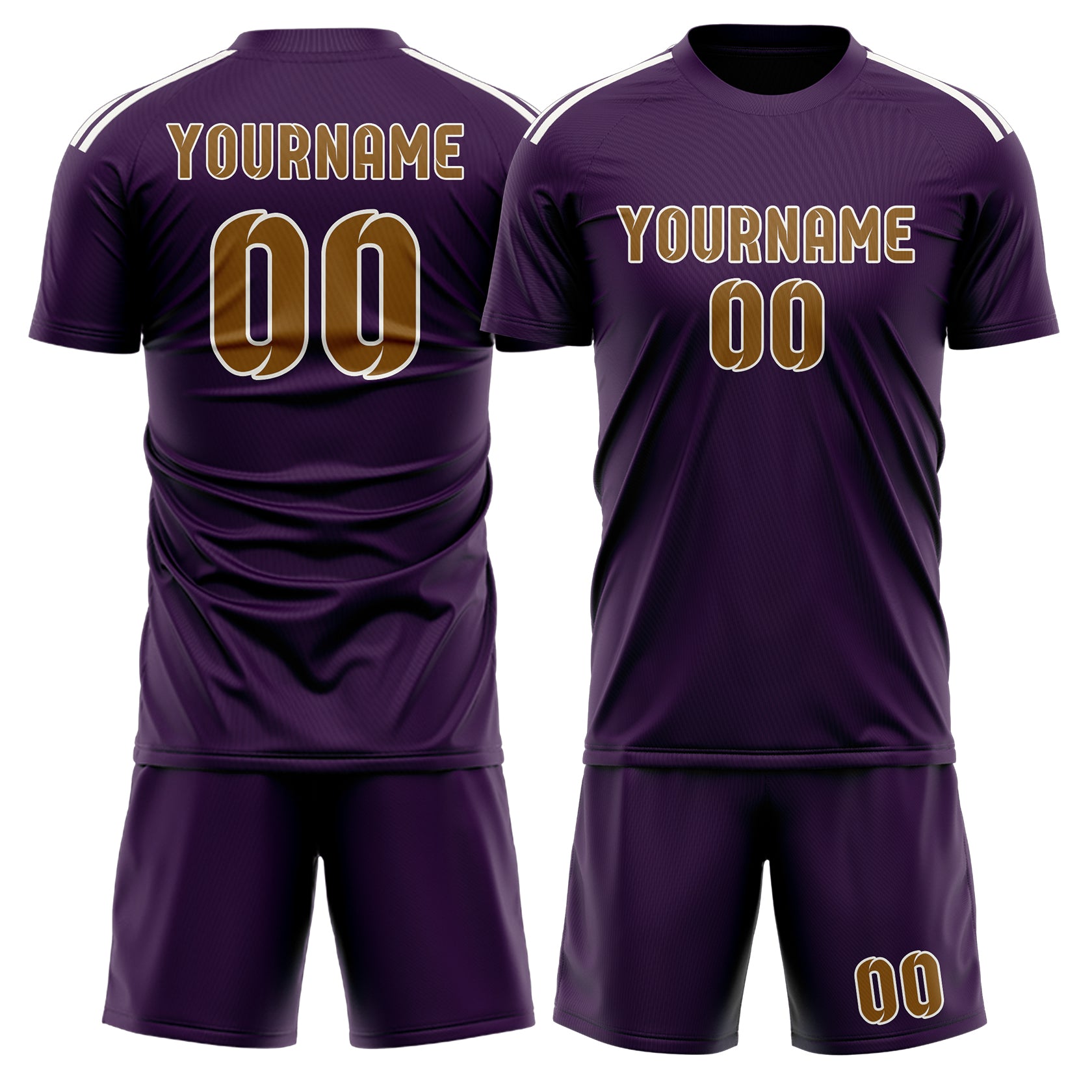 Custom Purple Khaki Soccer Set