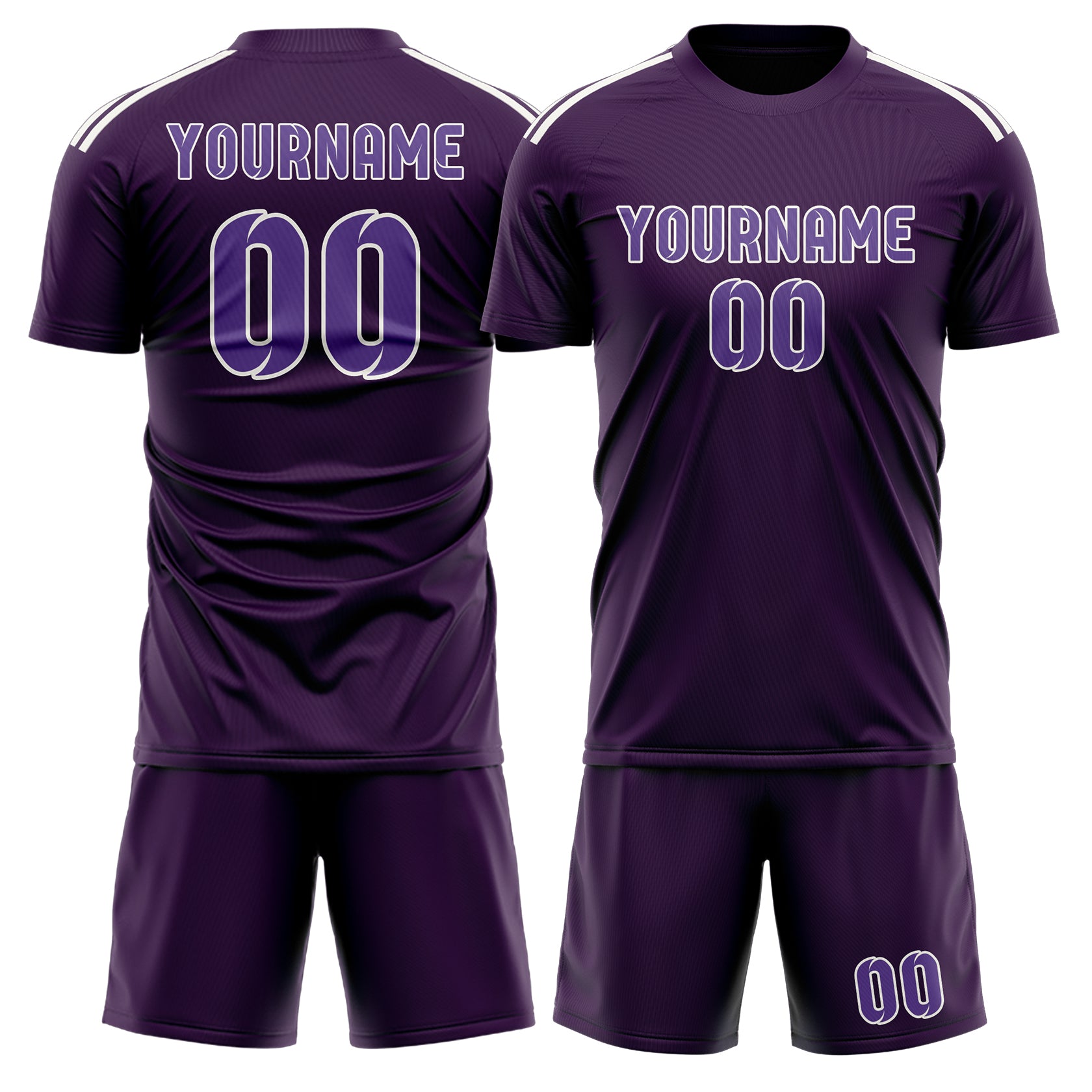 Custom Purple Light Purple Soccer Set