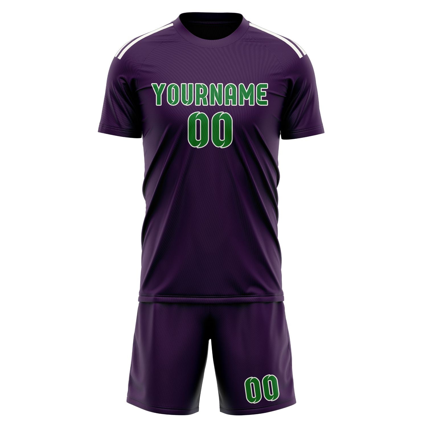 Custom Purple Emerald Green Soccer Set