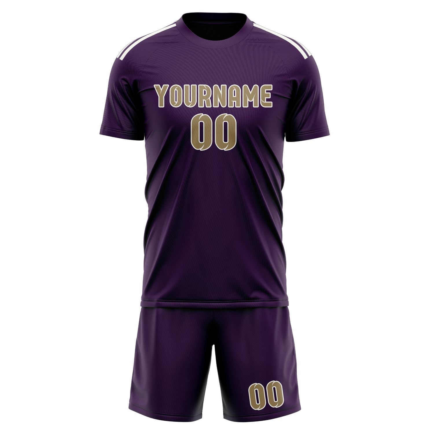 Custom Purple Light Khaki Soccer Set