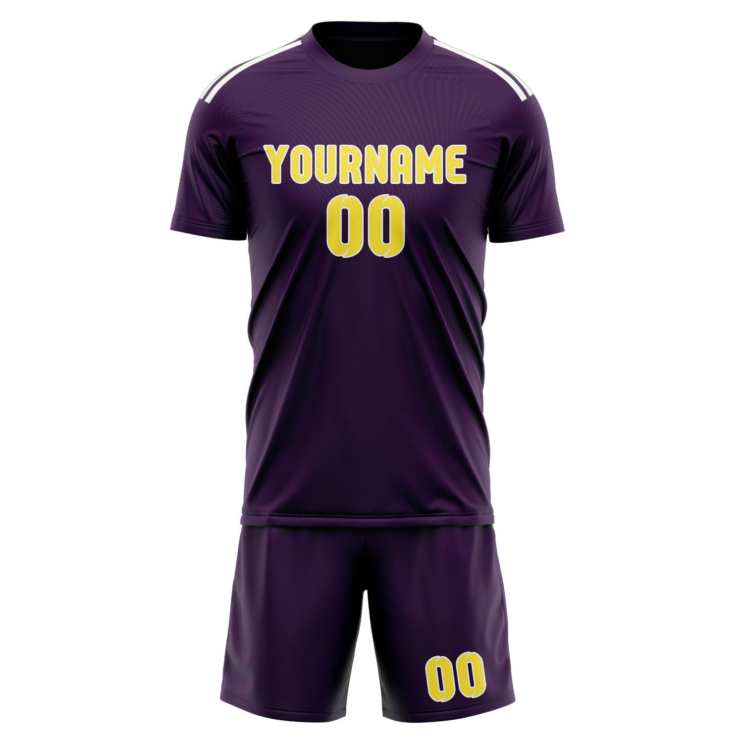 Custom Purple Light Yellow Soccer Set